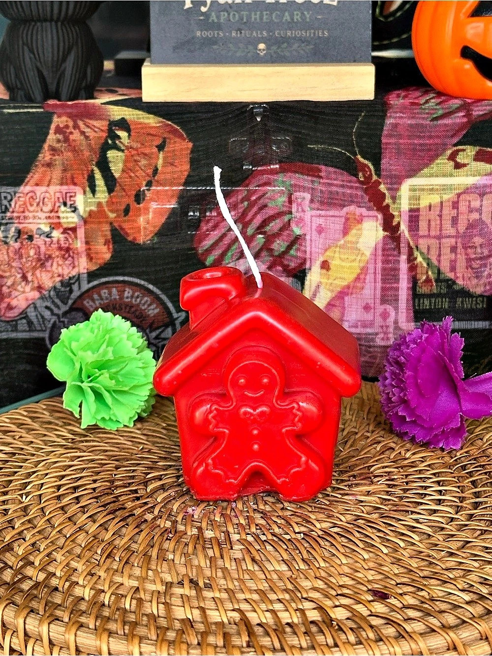 Gingerbread House Candle – Red Holiday Cottage Candle